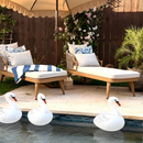 PURPLE LEAF Outdoor Lounge Chair, Patio Chaise Lounge with Cushioned Seat & Supportive Armrests, Ergonomic Aluminum Pool Lounge Chairs for Backyard Deck Poolside