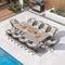 PURPLE LEAF Patio Dining Sets Aluminum Frame and Handwoven Wicker Chairs Set for Garden Deck, Cushions and Pillows included