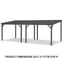 PURPLE LEAF  Outdoor Wall Mounted Hardtop Gazebo Metal Roof Patio Cover with Drainage System Outdoor Living Shelter for Backyard Lounge