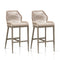 OPEN BOX I PURPLE LEAF 2 Set Outdoor Bar Stool Chair Set, Modern Counter Height Bar Stool, Cushion Included