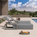 PURPLE LEAF Patio Lounge Chair Modern Outdoor Chaise Lounge with Adjustable Backrest Rattan Chaise Lounge Chairs for Pool Garden Backyard Beach