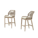 PURPLE LEAF Patio Bar Stools Counter Stools Outdoor Rattan Chairs with Back Modern Aluminum Woven Barstools for Garden Patio Kitchen Indoor