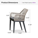 PURPLE LEAF 2 Pieces  Sunbrella Patio Dining Chairs with All-Weather Wicker Back and Comfortable Cushions for Deck, Garden, Kitchen