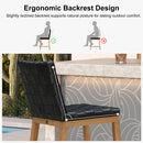 PURPLE LEAF Outdoor Counter Height Stools Set of 2, PU Leather Patio Bar Set with Aluminum Frame, Bar Chairs for Poolside, Garden, Kitchen Island