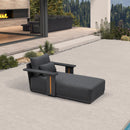 PURPLE LEAF Chaise Lounge Chair Modern Upholstered Outdoor Daybed with Armrest and Lumbar Pillow for Patio Poolside Sunbathing Deck