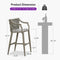 PURPLE LEAF Outdoor Bar Stool Set of 2 Aluminum Frame Bar Chair with Cushion and Back Kitchen Island Bar Stools