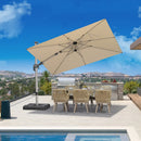 PURPLE LEAF Deluxe Left-Right Tilting Patio Umbrella Outdoor Swivel Cantilever Umbrellas
