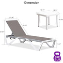 PURPLE LEAF Patio Chaise Lounge Chair Outside Aluminum Plastic Stackable Tanning Chairs for Pool Sunbathing Beach Deck Outdoor Lounger