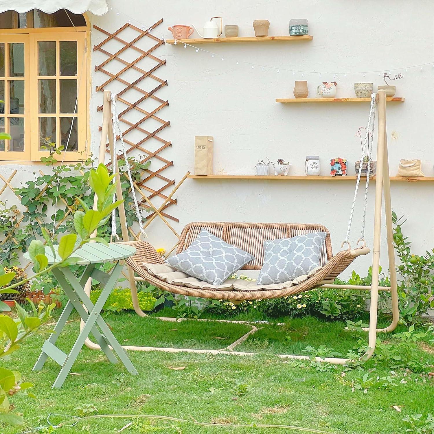 Hanging rattan swing chair best sale