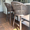 PURPLE LEAF Outdoor Bar Stools Set of 2 Rattan Bar Stools Counter Stools with Back and Cushions  for Patio, Garden, Kitchen