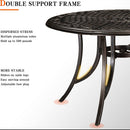 PURPLE LEAF Cast Aluminum Patio Dining Armchairs and Round Table | Rhombus and Square Lattice Designs