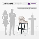 PURPLE LEAF Outdoor Bar Stools Wicker Rattan Bar Stools with Back Aluminum Outside Garden Patio Bar Chairs