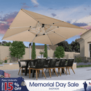 PURPLE LEAF Large Rectangular Porch Umbrella Outside Cantilever Patio Yard Umbrella