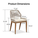 PURPLE LEAF 2 Pieces  Sunbrella Patio Dining Chairs with All-Weather Wicker Back and Comfortable Cushions for Deck, Garden, Kitchen