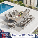 PURPLE LEAF Patio Dining Sets Aluminum Frame and Handwoven Wicker Chairs Set for Garden Deck, Cushions and Pillows included