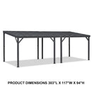 PURPLE LEAF  Outdoor Wall Mounted Hardtop Gazebo Metal Roof Patio Cover with Drainage System Outdoor Living Shelter for Backyard Lounge