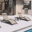 PURPLE LEAF Outdoor Chaise Lounge Chair  Patio Pool Lounger Bronze Aluminum Chairs with Side Table Adjustable Tanning Recliner for Outside Backyard Yard Deck Balcony Beach