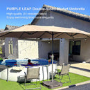 PURPLE LEAF Double-Sided Outdoor Market Table Umbrella with Base for Pool