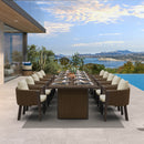PURPLE LEAF Sanori Outdoor Dining Set Luxury Aluminum Patio Table and Dining Chairs Set with  Olefin Fabric Cushions and Pillows for Deck Garden