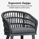 PURPLE LEAF Modern Outdoor Dining Table with 6/8/10 Seats, All-Weather Aluminum Table and Rattan Chairs with Cushions, Champagne