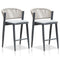 PURPLE LEAF Counter Height Bar Stool Set of 2 Outdoor Stool Chair with Footrest Patio Bar Height Stools Rattan Barstools for Outdoor or Indoor