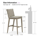 PURPLE LEAF Outdoor Counter Height Stools Set of 2, PU Leather Patio Bar Set with Aluminum Frame, Bar Chairs for Poolside, Garden, Kitchen Island