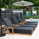 PURPLE LEAF Patio Lounge Chair Modern Outdoor Chaise Lounge with Adjustable Backrest Rattan Chaise Lounge Chairs for Pool Garden Backyard Beach