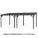 PURPLE LEAF  Outdoor Wall Mounted Hardtop Gazebo Metal Roof Patio Cover with Drainage System Outdoor Living Shelter for Backyard Lounge