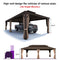 PURPLE LEAF Outdoor Metal Carport Gazebo Bronze Steel Roof Aluminum Frame Shelter for Parking