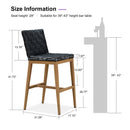 PURPLE LEAF Outdoor Counter Height Stools Set of 2, PU Leather Patio Bar Set with Aluminum Frame, Bar Chairs for Poolside, Garden, Kitchen Island