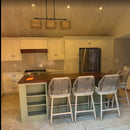 PURPLE LEAF Patio Sunbrella Bar Stools Set of 2  Rattan Bar Aluminum Bar Stool Outdoor Barstools with Back and Cushion for Garden Kitchen Island