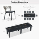 PURPLE LEAF 7 / 9 / 11 pcs Outdoor Dining Set Patio Dining Furniture for Lawn Backyard Deck Brown