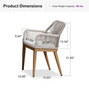 PURPLE LEAF 2 Pieces  Sunbrella Patio Dining Chairs with All-Weather Wicker Back and Comfortable Cushions for Deck, Garden, Kitchen