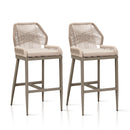 PURPLE LEAFOutdoor Bar Stool Set of 6，Wicker Chairs Bar Chairs with Cushion，All-Weather Patio Furniture kitchen stools