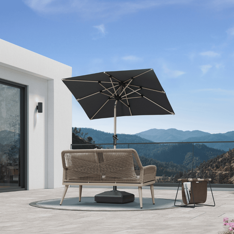 PURPLE LEAF Deluxe Aluminum Market Umbrella, Outdoor Table Umbrella for Patio, Porch