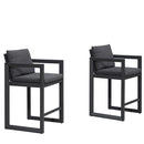 PURPLE LEAF Outdoor Bar Stools Set of 2 Modern Aluminum Barstools with Stainless Removable Cushion Patio Bar Stool for Kitchen Outside Island Backyard