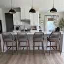 PURPLE LEAF Outdoor Bar Stools Set of 2,  Wicker Rattan Bar Stools with Back Aluminum Outside Garden Patio Bar Chairs