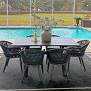 PURPLE LEAF 7/9/11 Pieces Patio Dining Set with Weather-Resistant Dining Table and Chairs Wicker Patio Table Set with Comfortable Cushion for Deck, Garden, Kitchen, Grey