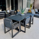 PURPLE LEAF Caesar Outdoor Dining Set Aluminum Luxury Patio Furniture Table and Chairs Set with Olifen Removable Thick Cushion and Pillow Patio Dining Sets for Garden Deck