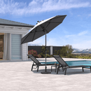 PURPLE LEAF Crank and Tilt Table Umbrella Outdoor Patio Market Umbrella with Visible Hand Crank System