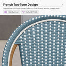 PURPLE LEAF Patio French Counter Stool Set of 2 Outdoor Backrest Barstools Aluminum Frame Woven Rattan for Indoor Kitchen Garden Balcony Restaurant