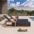 PURPLE LEAF Patio Lounge Chair Modern Outdoor Chaise Lounge with Adjustable Backrest Rattan Chaise Lounge Chairs for Pool Garden Backyard Beach