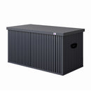 PURPLE LEAF Galvanized Steel Outdoor Deck Box with Wheels, Gray