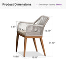 PURPLE LEAF 2 Pieces  Sunbrella Patio Dining Chairs with All-Weather Wicker Back and Comfortable Cushions for Deck, Garden, Kitchen