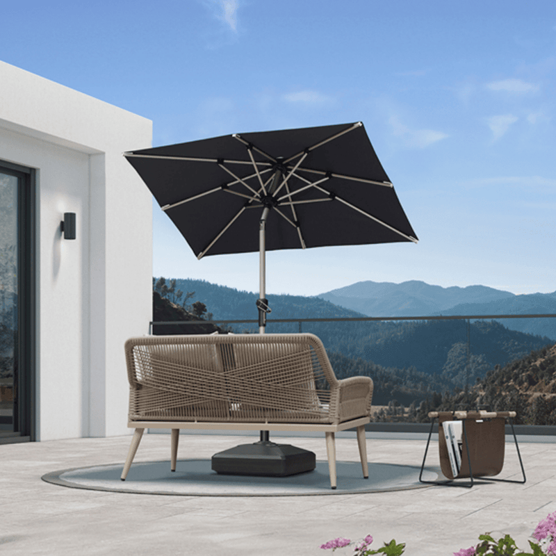 PURPLE LEAF Deluxe Aluminum Market Umbrella, Outdoor Table Umbrella for Patio, Porch