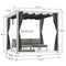 PURPLE LEAF Outdoor Retractable Pergola with Sun Shade Canopy Cover White Patio Metal Shelter for Garden With Curtains