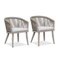 PURPLE LEAF Patio Dining Chairs Set of 2 Aluminum Frame Rattan Dining Chairs with Comfortable Cushions for Deck Garden