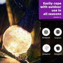 PURPLE LEAF Metal Gazebo Double Roof Wood Grain Aluminum Frame with Curtains and Netting with Lights-clear