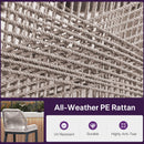 PURPLE LEAF Outdoor Bar Stools Wicker Rattan Bar Stools with Back Aluminum Outside Garden Patio Bar Chairs