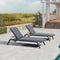 PURPLE LEAF Chaise Lounge Outdoor Chair with Cushion Aluminum Pool Side Sun Lounges Adjustable Reclining Patio Set Pack of 2 Grey